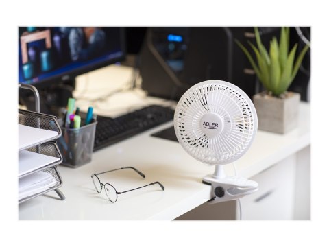Adler | Fan with clip | AD 7317 | Table Fan | White | Diameter 15 cm | Number of speeds 2 | 30 W | No Adler | Fan with clip | AD 7317 | Table Fan | White | Diameter 15 cm | Number of speeds 2 | 30 W | No