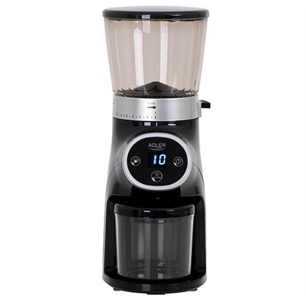 Adler | Młynek do kawy | AD 4450 Burr | 300 W | Pojemność ziaren kawy 300 g | Liczba filiżanek 1-10 szt. | Czarny Adler | Młynek do kawy | AD 4450 Burr | 300 W | Pojemność ziaren kawy 300 g | Liczba filiżanek 1-10 szt. | Czarny