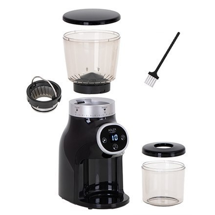 Adler | Młynek do kawy | AD 4450 Burr | 300 W | Pojemność ziaren kawy 300 g | Liczba filiżanek 1-10 szt. | Czarny Adler | Młynek do kawy | AD 4450 Burr | 300 W | Pojemność ziaren kawy 300 g | Liczba filiżanek 1-10 szt. | Czarny