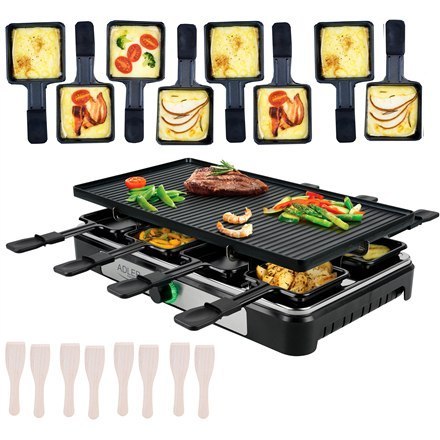 Adler | Raclette - grill elektryczny | AD 6616 | Stół | 1400 W | Czarny/stal nierdzewna Adler | Raclette - grill elektryczny | AD 6616 | Stół | 1400 W | Czarny/stal nierdzewna
