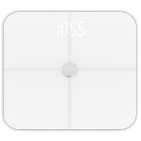 Adler Smart Bathroom Scale | AD 8187 | Maximum weight (capacity) 180 kg | Accuracy 100 g | Body Mass Index (BMI) measuring | Whi Adler Smart Bathroom Scale | AD 8187 | Maximum weight (capacity) 180 kg | Accuracy 100 g | Body Mass Index (BMI) measuring | Whi