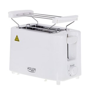 Adler | Toster | AD 3223 | Moc 750 W | Liczba gniazd 2 | Materiał obudowy Plastik | Biały