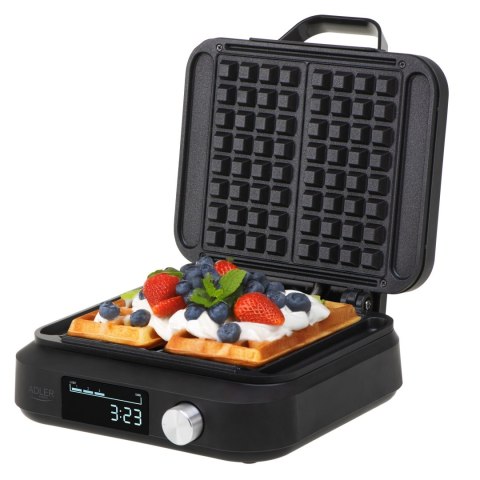 Adler Waffle Maker with LED Display | AD 3087 | 2200 W | Number of pastry 2 | Belgium | Black Adler Waffle Maker with LED Display | AD 3087 | 2200 W | Number of pastry 2 | Belgium | Black