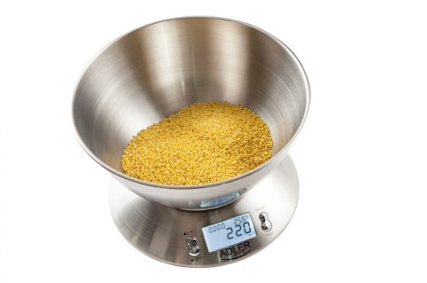 Adler | Waga kuchenna | AD 3134 | Maksymalna waga (udźwig) 5 kg | Podziałka 1 g | Stal nierdzewna Adler | Waga kuchenna | AD 3134 | Maksymalna waga (udźwig) 5 kg | Podziałka 1 g | Stal nierdzewna
