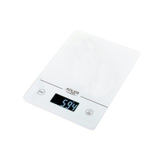 Adler | Waga kuchenna | AD 3170 | Maksymalna waga (nośność) 15 kg | Podziałka 1 g | Typ wyświetlacza LCD | Biały