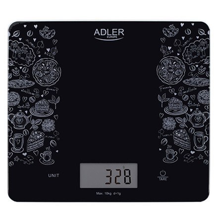 Adler | Waga kuchenna | AD 3171 | Maksymalna waga (nośność) 10 kg | Podziałka 1 g | Typ wyświetlacza LCD | Czarny Adler | Waga kuchenna | AD 3171 | Maksymalna waga (nośność) 10 kg | Podziałka 1 g | Typ wyświetlacza LCD | Czarny