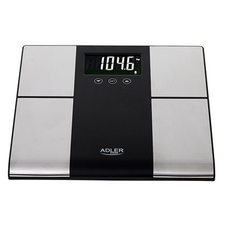 Adler | Waga łazienkowa z analizatorem | AD 8165 | Maksymalna waga (nośność) 225 kg | Dokładność 100 g | Pomiar wskaźnika masy c Adler | Waga łazienkowa z analizatorem | AD 8165 | Maksymalna waga (nośność) 225 kg | Dokładność 100 g | Pomiar wskaźnika masy c