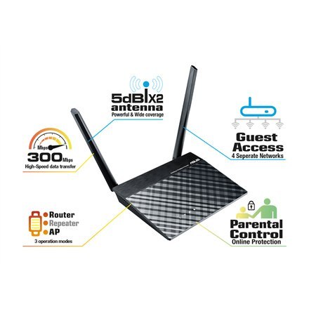 ASUS RT-N12E C1 - router bezprzewodowy - Wi-Fi - desktop | 4-portowy przełącznik | 2,4 GHz ASUS RT-N12E C1 - router bezprzewodowy - Wi-Fi - desktop | 4-portowy przełącznik | 2,4 GHz