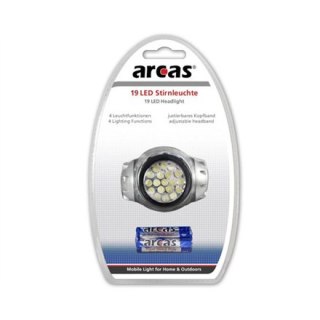 Arcas | Latarka czołowa | LED | Czarna | Srebrna
