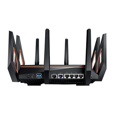 Asus | GT-AX11000 Tri-band WiFi Gaming Router | ROG Rapture | 802.11ax | 4804+1148 Mbit/s | 10/100/1000 Mbit/s | Porty Ethernet Asus | GT-AX11000 Tri-band WiFi Gaming Router | ROG Rapture | 802.11ax | 4804+1148 Mbit/s | 10/100/1000 Mbit/s | Porty Ethernet