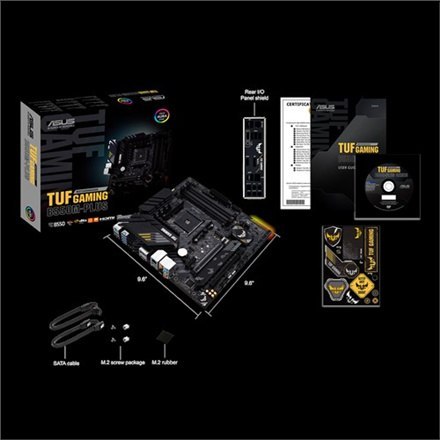 Asus | TUF GAMING B550M-PLUS | Gniazdo procesora Socket AM4 | Typ chipsetu AMD B550 | Obsługiwana technologia pamięci RAM DDR4 S Asus | TUF GAMING B550M-PLUS | Gniazdo procesora Socket AM4 | Typ chipsetu AMD B550 | Obsługiwana technologia pamięci RAM DDR4 S