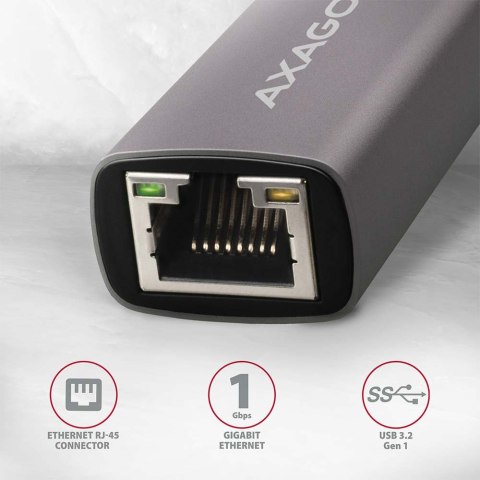AXAGON ADE-TR Compact aluminum USB 3.2 Gen 1 Gigabit Ethernet 10/100/1000Mbit adapter with automatic installation AXAGON ADE-TR Compact aluminum USB 3.2 Gen 1 Gigabit Ethernet 10/100/1000Mbit adapter with automatic installation