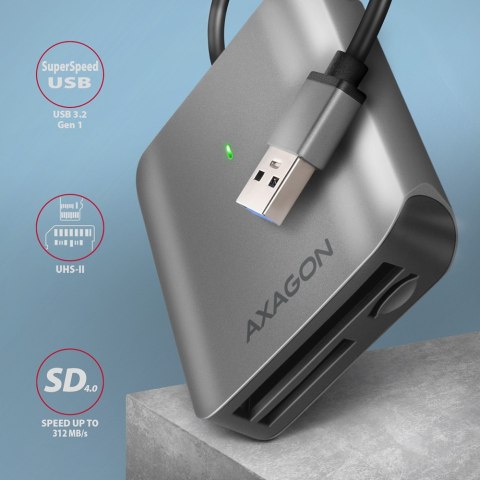 AXAGON Aluminum high-speed USB-A 3.2 Gen 1 memory card reader, 3 slots | CRE-S3 AXAGON Aluminum high-speed USB-A 3.2 Gen 1 memory card reader, 3 slots | CRE-S3