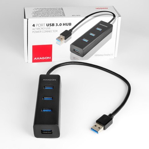 AXAGON Four-port USB 3.0 hub with fast charging and power support | HUE-S2B AXAGON Four-port USB 3.0 hub with fast charging and power support | HUE-S2B