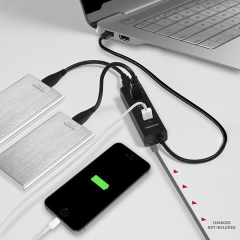 AXAGON Four-port USB 3.0 hub with fast charging and power support | HUE-S2B AXAGON Four-port USB 3.0 hub with fast charging and power support | HUE-S2B