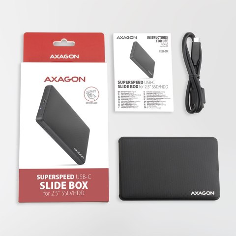 AXAGON Screwless USB 3.2 Gen 1 - SATA 6G external box for 2.5" SSD/HDD AXAGON Screwless USB 3.2 Gen 1 - SATA 6G external box for 2.5" SSD/HDD