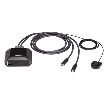 Aten US3312 2-portowy przełącznik KVM USB-C 4K DisplayPort ze zdalnym przełącznikiem portów Aten | 2-portowy przełącznik KVM USB Aten US3312 2-portowy przełącznik KVM USB-C 4K DisplayPort ze zdalnym przełącznikiem portów Aten | 2-portowy przełącznik KVM USB
