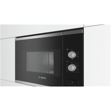 Bosch | Kuchenka mikrofalowa | BFL520MS0 | Do zabudowy | 20 L | 800 W | Stal nierdzewna/czarny Bosch | Kuchenka mikrofalowa | BFL520MS0 | Do zabudowy | 20 L | 800 W | Stal nierdzewna/czarny