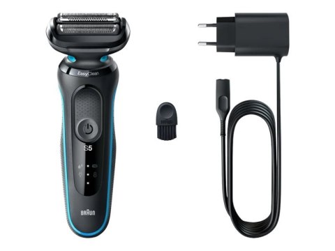Braun | Shaver | 51-M1000S | Operating time (max) 50 min | Wet & Dry | Lithium Ion | Black/Blue Braun | Shaver | 51-M1000S | Operating time (max) 50 min | Wet & Dry | Lithium Ion | Black/Blue