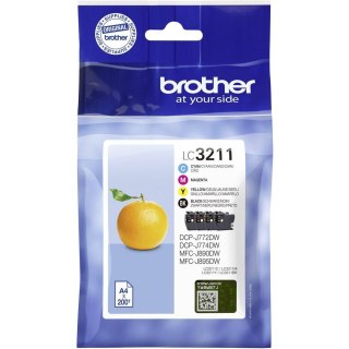 Brother | 3211 | Czarny | Żółty | Cyjan | Magenta | Wkład atramentowy | 200 stron