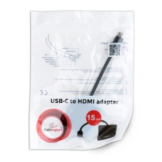 Cablexpert | A-CM-HDMIF-01 | Adapter wideo | 19-pinowe HDMI typu A | żeńskie | 24-pinowe USB-C | męskie | czarne | 0,15 m