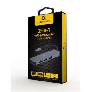 Cablexpert | Stacja dokująca | USB-C 3.2 | Czarny | Szary