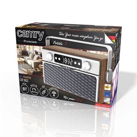Camry | Radio Bluetooth | CR 1183 | 16 W | AUX in | Drewniane Camry | Radio Bluetooth | CR 1183 | 16 W | AUX in | Drewniane