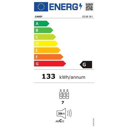 Candy | Chłodziarka do wina | CCVB 15/1 | Klasa efektywności energetycznej G | Wbudowana | Pojemność 7 butelek | Typ chłodzenia Candy | Chłodziarka do wina | CCVB 15/1 | Klasa efektywności energetycznej G | Wbudowana | Pojemność 7 butelek | Typ chłodzenia