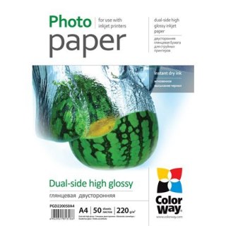 ColorWay | Papier błyszczący | Papier fotograficzny | A4 (210 x 297 mm) | 220 g/m² | 50 arkuszy