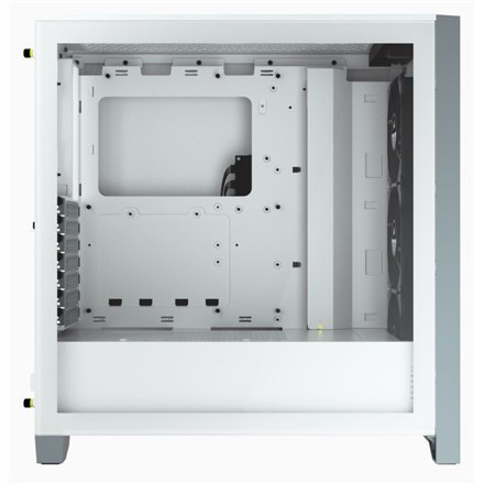 Corsair | Obudowa Mid-Tower ATX ze szkłem hartowanym | iCUE 4000X RGB | Okno boczne | Mid-Tower | Biały | Zasilacz w zestawie Ni
