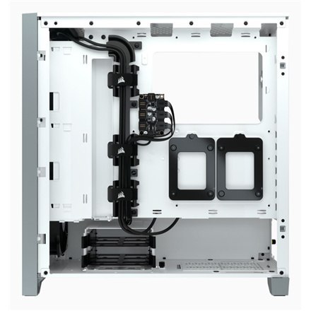Corsair | Obudowa Mid-Tower ATX ze szkłem hartowanym | iCUE 4000X RGB | Okno boczne | Mid-Tower | Biały | Zasilacz w zestawie Ni
