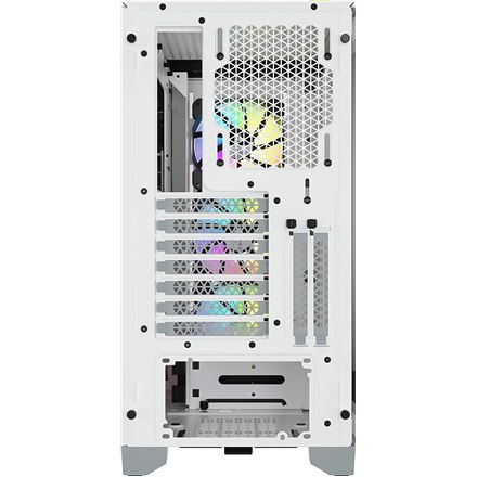 Corsair | Obudowa Mid-Tower ATX ze szkłem hartowanym | iCUE 4000X RGB | Okno boczne | Mid-Tower | Biały | Zasilacz w zestawie Ni
