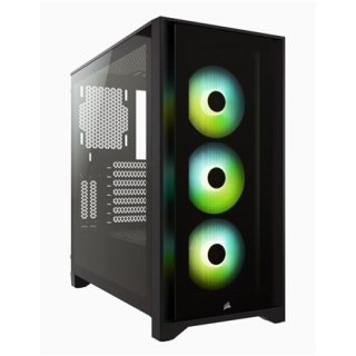 Corsair | Obudowa Mid-Tower ATX ze szkłem hartowanym | iCUE 4000X RGB | Okno boczne | Mid-Tower | Czarny | Zasilacz w zestawie N
