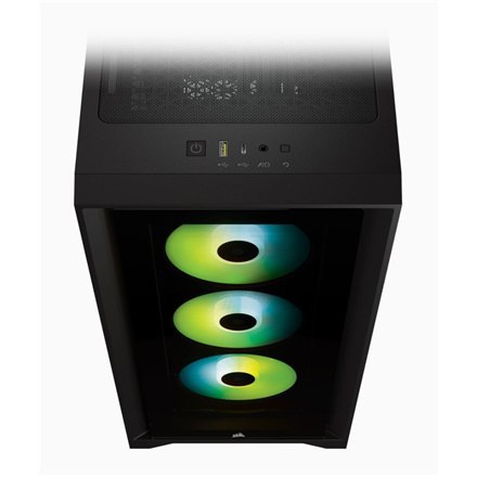 Corsair | Obudowa Mid-Tower ATX ze szkłem hartowanym | iCUE 4000X RGB | Okno boczne | Mid-Tower | Czarny | Zasilacz w zestawie N Corsair | Obudowa Mid-Tower ATX ze szkłem hartowanym | iCUE 4000X RGB | Okno boczne | Mid-Tower | Czarny | Zasilacz w zestawie N
