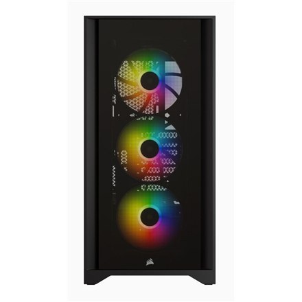Corsair | Obudowa Mid-Tower ATX ze szkłem hartowanym | iCUE 4000X RGB | Okno boczne | Mid-Tower | Czarny | Zasilacz w zestawie N Corsair | Obudowa Mid-Tower ATX ze szkłem hartowanym | iCUE 4000X RGB | Okno boczne | Mid-Tower | Czarny | Zasilacz w zestawie N