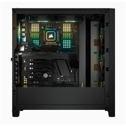 Corsair | Obudowa Mid-Tower ATX ze szkłem hartowanym | iCUE 4000X RGB | Okno boczne | Mid-Tower | Czarny | Zasilacz w zestawie N Corsair | Obudowa Mid-Tower ATX ze szkłem hartowanym | iCUE 4000X RGB | Okno boczne | Mid-Tower | Czarny | Zasilacz w zestawie N