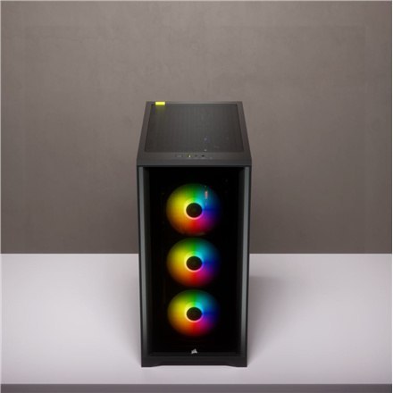 Corsair | Obudowa Mid-Tower ATX ze szkłem hartowanym | iCUE 4000X RGB | Okno boczne | Mid-Tower | Czarny | Zasilacz w zestawie N Corsair | Obudowa Mid-Tower ATX ze szkłem hartowanym | iCUE 4000X RGB | Okno boczne | Mid-Tower | Czarny | Zasilacz w zestawie N