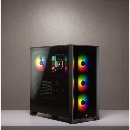 Corsair | Obudowa Mid-Tower ATX ze szkłem hartowanym | iCUE 4000X RGB | Okno boczne | Mid-Tower | Czarny | Zasilacz w zestawie N Corsair | Obudowa Mid-Tower ATX ze szkłem hartowanym | iCUE 4000X RGB | Okno boczne | Mid-Tower | Czarny | Zasilacz w zestawie N