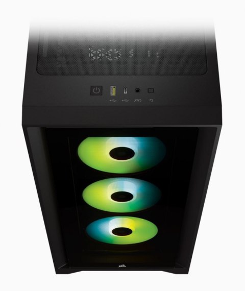 Corsair | Obudowa Mid-Tower ATX ze szkłem hartowanym | iCUE 4000X RGB | Okno boczne | Mid-Tower | Czarny | Zasilacz w zestawie N Corsair | Obudowa Mid-Tower ATX ze szkłem hartowanym | iCUE 4000X RGB | Okno boczne | Mid-Tower | Czarny | Zasilacz w zestawie N