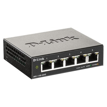 D-Link | Smart Managed Switch | DGS-1100-05V2/E | Managed L2 | Rackmountable | 10/100 Mbps (RJ-45) ports quantity | 1 Gbps (RJ-4 D-Link | Smart Managed Switch | DGS-1100-05V2/E | Managed L2 | Rackmountable | 10/100 Mbps (RJ-45) ports quantity | 1 Gbps (RJ-4