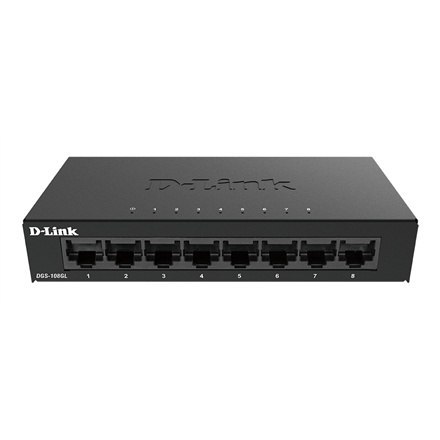 D-Link | Switch | DGS-108GL/E | Niezarządzany | Desktop | Ilość portów 10/100 Mbps (RJ-45) | Ilość portów 1 Gbps (RJ-45) 8 | Ilo D-Link | Switch | DGS-108GL/E | Niezarządzany | Desktop | Ilość portów 10/100 Mbps (RJ-45) | Ilość portów 1 Gbps (RJ-45) 8 | Ilo