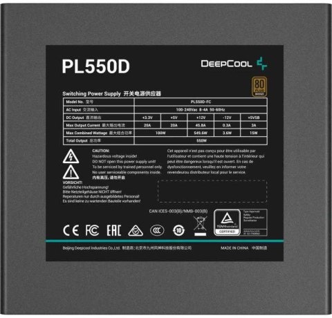 Deepcool PL550D-FC PSU, Black Deepcool PL550D-FC PSU, Black