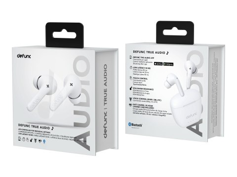 Defunc | Słuchawki douszne | True Audio | Wbudowany mikrofon | Bluetooth | Bezprzewodowy | Biały Defunc | Słuchawki douszne | True Audio | Wbudowany mikrofon | Bluetooth | Bezprzewodowy | Biały