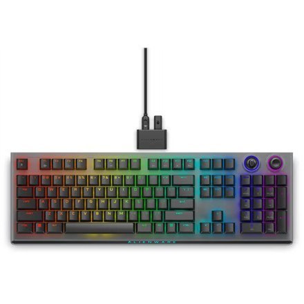Dell | Alienware Tri-Mode AW920K | Bezprzewodowa Klawiatura Gamingowa | Podświetlenie RGB LED | US | Bezprzewodowa | Czarny | Bl Dell | Alienware Tri-Mode AW920K | Bezprzewodowa Klawiatura Gamingowa | Podświetlenie RGB LED | US | Bezprzewodowa | Czarny | Bl