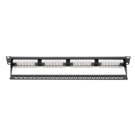 Digitus | Patch Panel | DN-91624U | Czarny | Kategoria: CAT 6; Porty: 24 x RJ45; Siła mocowania: 7,7 kg; Siła wkładania: maks. 3 Digitus | Patch Panel | DN-91624U | Czarny | Kategoria: CAT 6; Porty: 24 x RJ45; Siła mocowania: 7,7 kg; Siła wkładania: maks. 3