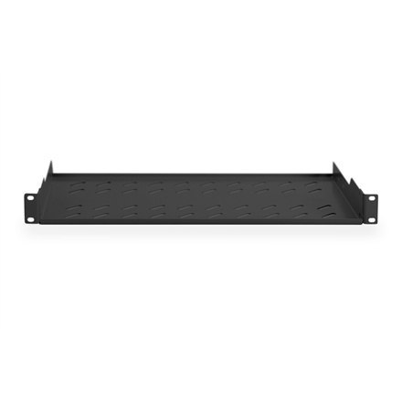 Digitus | Półka stała do szaf rack | DN-19 TRAY-1-SW | Czarny | Półki do montażu stałego można łatwo zainstalować na dwóch przed