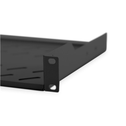 Digitus | Półka stała do szaf rack | DN-19 TRAY-1-SW | Czarny | Półki do montażu stałego można łatwo zainstalować na dwóch przed