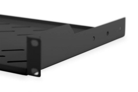 Digitus | Półka stała do szaf rack | DN-19 TRAY-1-SW | Czarny | Półki do montażu stałego można łatwo zainstalować na dwóch przed