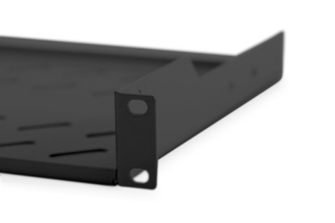 Digitus | Półka stała do szaf rack | DN-19 TRAY-1-SW | Czarny | Półki do montażu stałego można łatwo zainstalować na dwóch przed