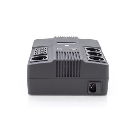 Digitus | UPS All-in-One | UPS All-in-One, 600VA/360W, LED 12V/7Ah x1, 4x CEE 7/7, 3x IEC C13, USB, RJ45 | 600 VA | 360 W Digitus | UPS All-in-One | UPS All-in-One, 600VA/360W, LED 12V/7Ah x1, 4x CEE 7/7, 3x IEC C13, USB, RJ45 | 600 VA | 360 W